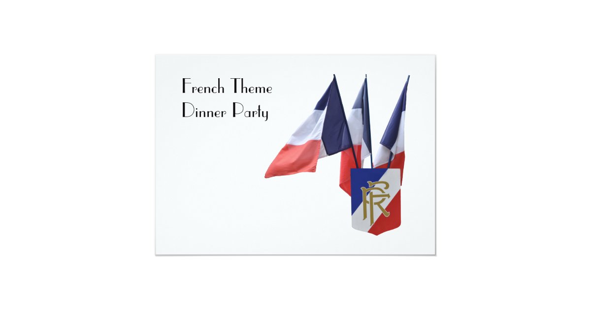 French Theme Dinner Party with Snail Invitation Zazzle.co.uk