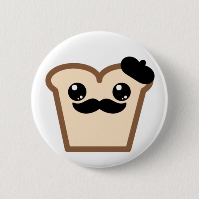 french toast 6 cm round badge (Front)