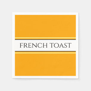 FRENCH TOAST Bright Golden Yellow White Stripes Napkin