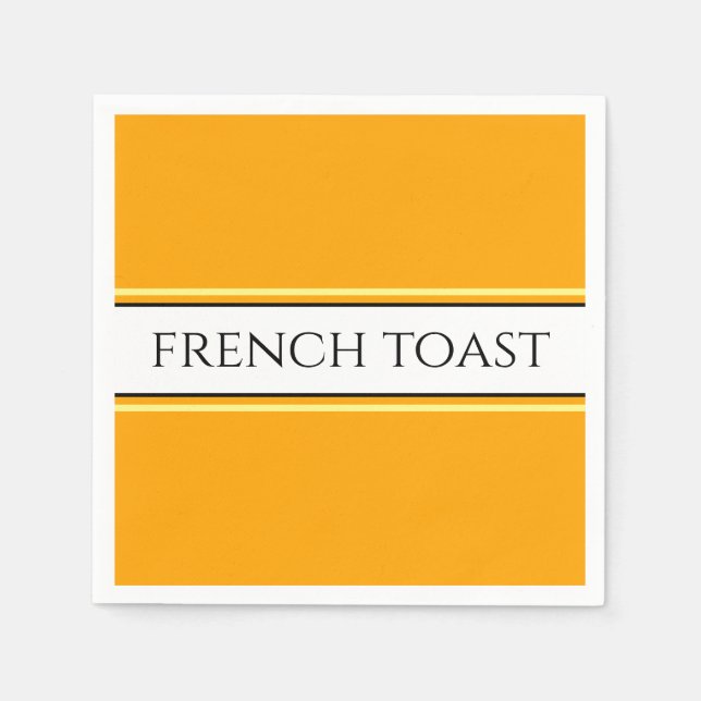 FRENCH TOAST Bright Golden Yellow White Stripes Napkin (Front)