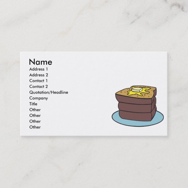 french toast business card (Front)