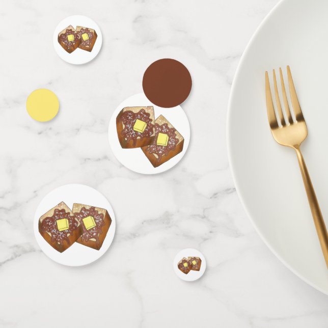 French Toast Butter and Syrup Diner Breakfast Food Confetti (Group)