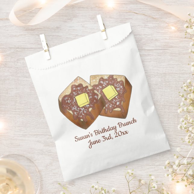 French Toast Butter and Syrup Diner Breakfast Food Favour Bags (Clipped)