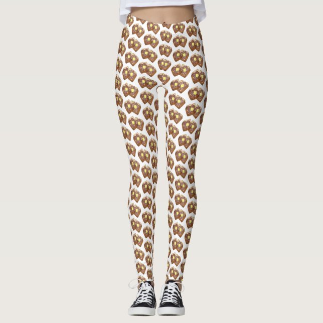 French Toast Butter and Syrup Diner Breakfast Food Leggings (Front)