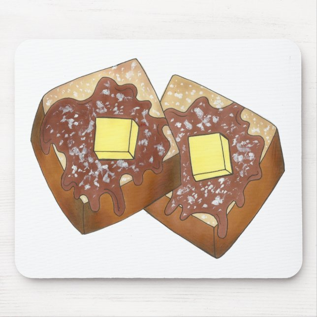 French Toast Butter and Syrup Diner Breakfast Food Mouse Mat (Front)