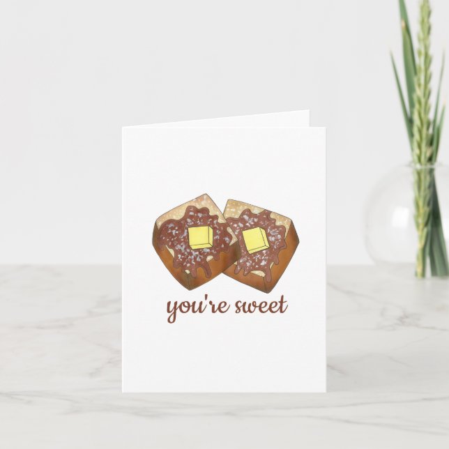 French Toast Butter and Syrup Diner Breakfast Food Thank You Card (Front)