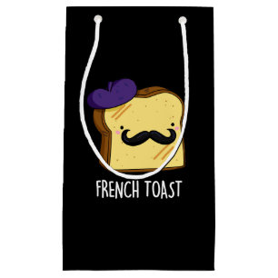 French Toast Funny Bread Pun DArk BG Small Gift Bag