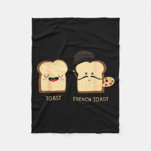 French Toast Funny Pun Novelty  Fleece Blanket