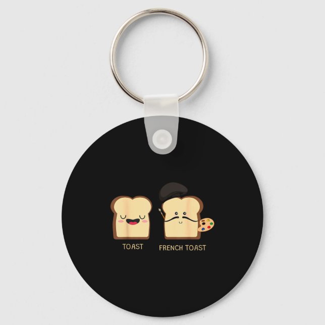 French Toast Funny Pun Novelty  Key Ring (Front)