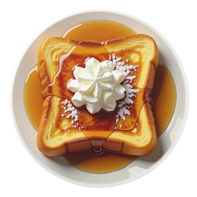 French Toast, Syrup and Whipped Cream Ceramic Knob (Front)
