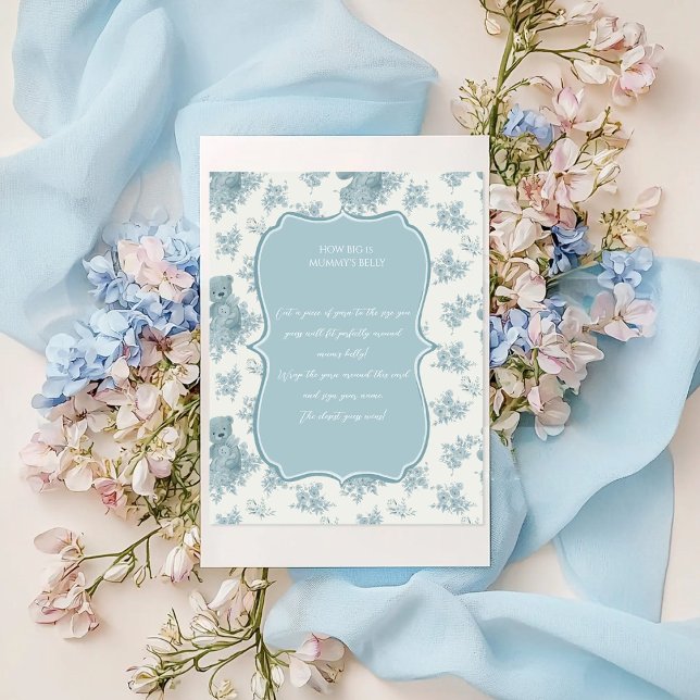French Toile Bear Baby Shower Guessing Game (Creator Uploaded)