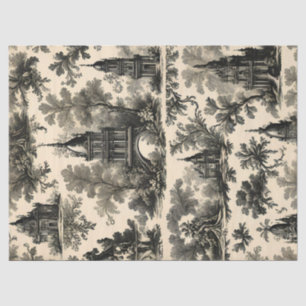 French Toile - Black Design on Cream Tissue Paper
