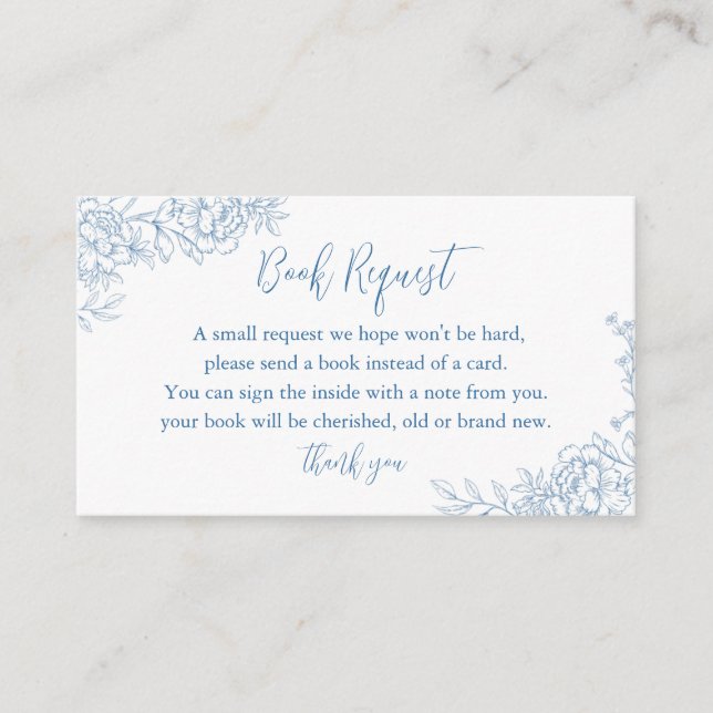 FRENCH TOILE Blue Baby Book Request Insert (Front)