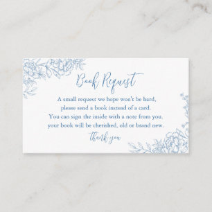 FRENCH TOILE Blue Baby Book Request Insert