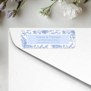 French Toile Blue Chinoiserie Return Address