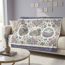 French Toile Cottage Floral Wedding Anniversary 