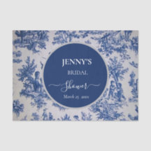 French Toile de Jouy Blue and White Bridal Shower