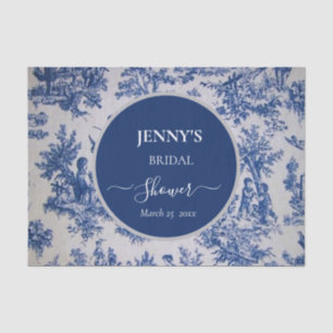 French Toile de Jouy Blue and White Bridal Shower Tissue Paper