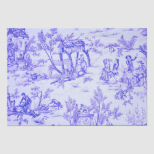 French toile de jouy blue and white decoupage tissue paper
