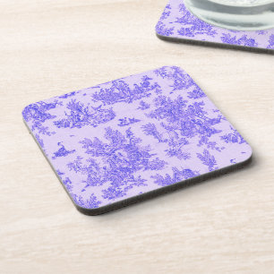 French toile de jouy blue and white elegant coaster