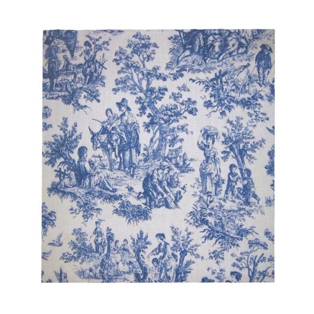 French toile de jouy blue and white elegant notepad (Front)