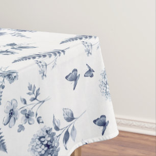 French Toile de jouy blue pattern Chinoseirie Tablecloth