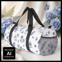 French Toile de jouy Chinoseirie Blue Pattern