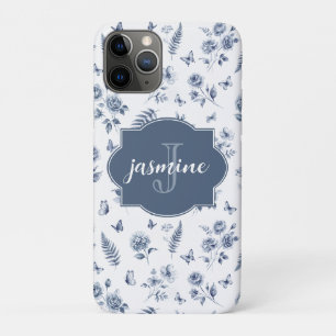 French Toile de jouy Monogram Name Chinoseirie iPhone 11 Pro Case