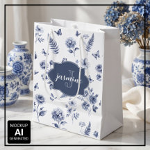 French Toile de jouy Monogram Name Chinoseirie
