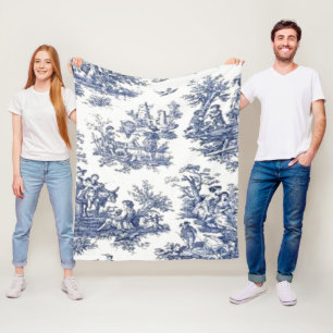French Toile Fleece Blanket