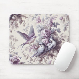 French Toile Fleurie Birds Mouse Mat