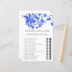 French Toile Floral Wedding Shoe Game Bridal Game