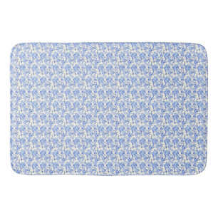 French Toile Style Blue and White Bath Mat