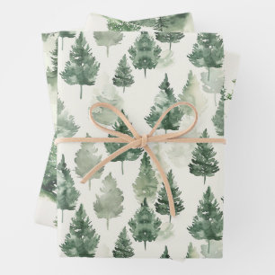 French Toile Trees Pattern Wrapping Paper Sheet