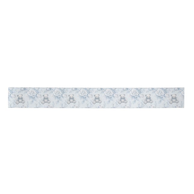 French toilet paper with floral pattern and bear satin ribbon (Front)