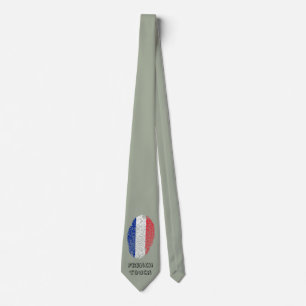 French touch fingerprint flag tie