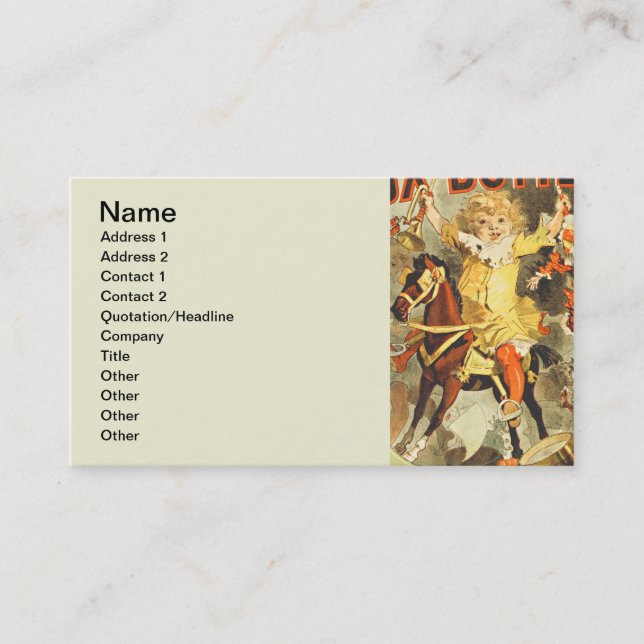 French Toy Joets Friends Vintage Poster   Business Card (Front)