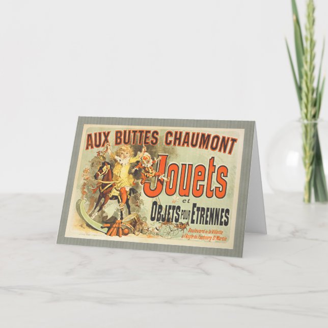 French Toy Joets Friends Vintage Poster   Card (Front)
