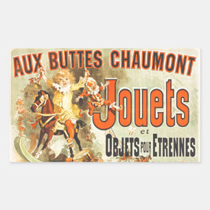 French Toy Joets Friends Vintage Poster   Rectangular Sticker