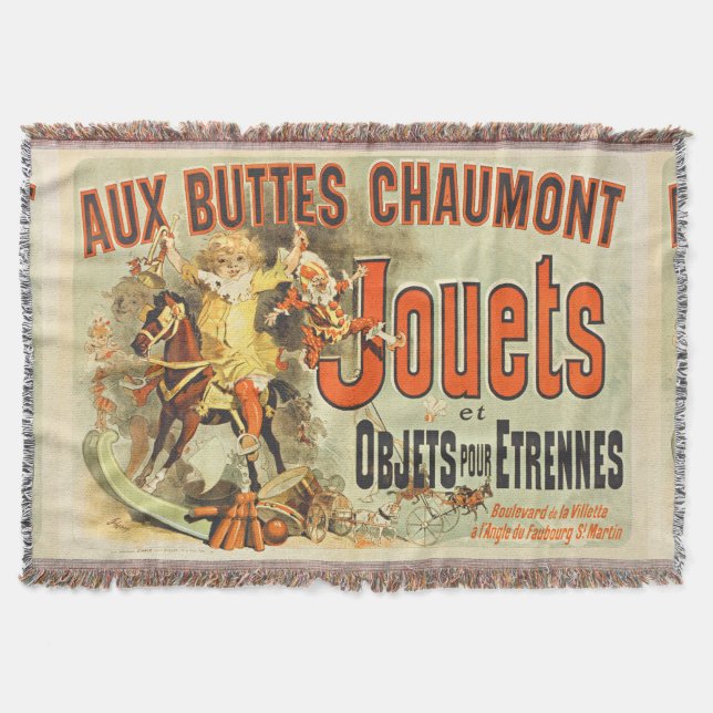French Toy Joets Friends Vintage Poster   Throw Blanket (Front)