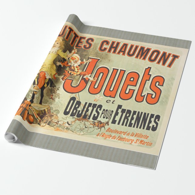 French Toy Joets Friends Vintage Poster   Wrapping Paper (Unrolled)