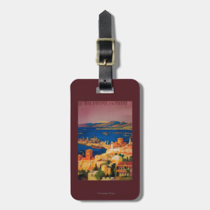 French Travel Poster, Touring in Syria Luggage Tag