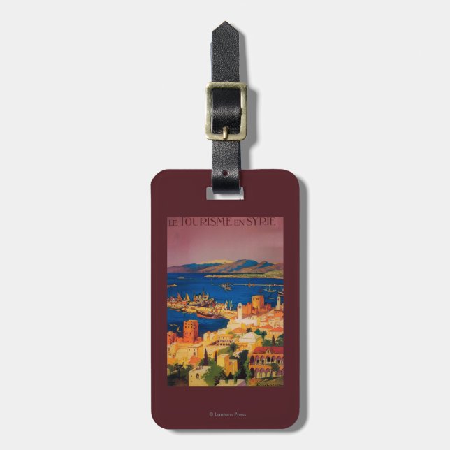 French Travel Poster, Touring in Syria Luggage Tag (Front Vertical)