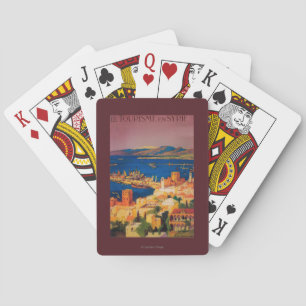 French Travel Poster, Touring in Syria Playing Cards