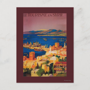 French Travel Poster, Touring in Syria Postcard