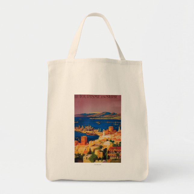 French Travel Poster, Touring in Syria Tote Bag (Front)