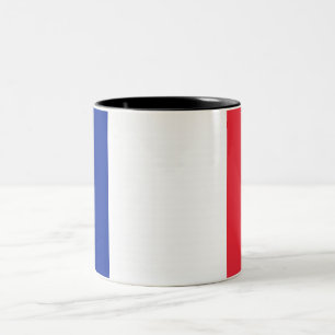French Tricolor Blue White Red Design Two-Tone Coffee Mug