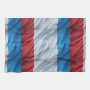 French Tricolour Flag Inspired Decorative Kitchen Tea Towel