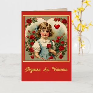 French  Valentine Day  Foil Greeting Card