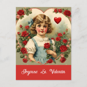 French Valentine Day Postcard